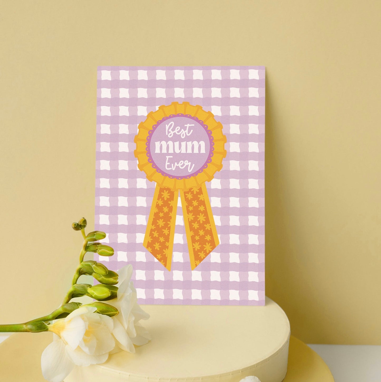 Best Mum Ever Rosette Card