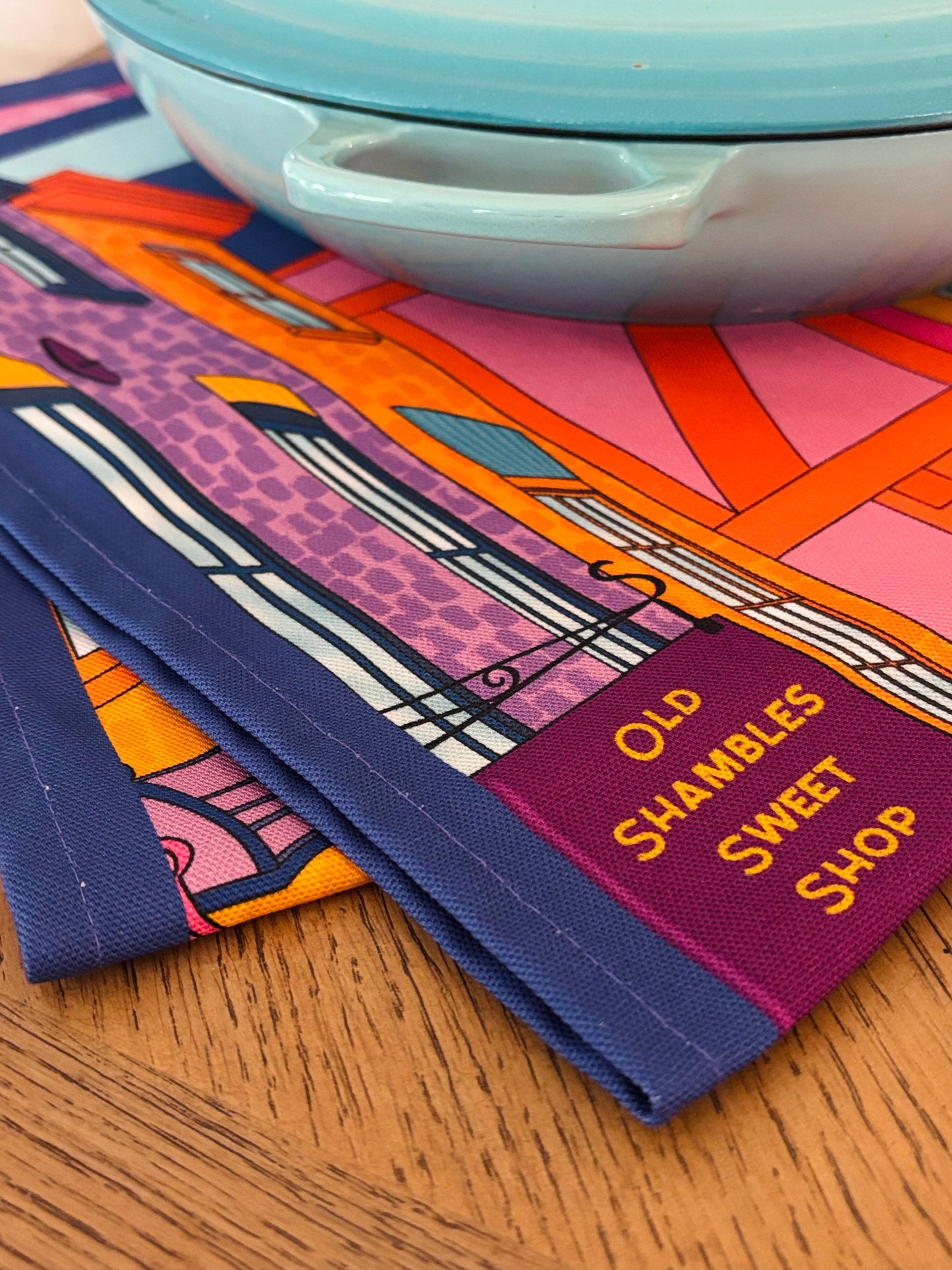 York Shambles Tea Towel (Blue)