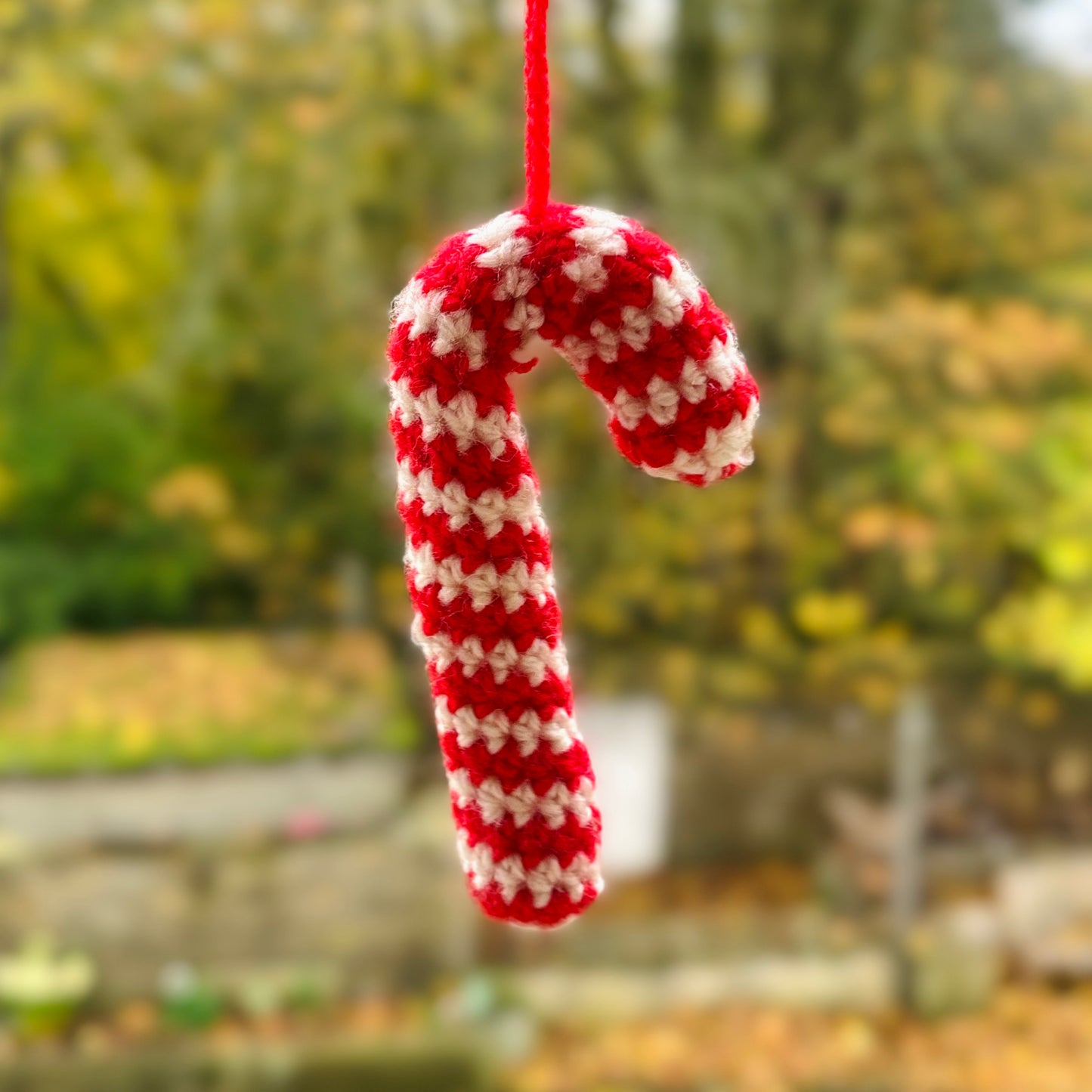 Crochet Candy Cane Decoration