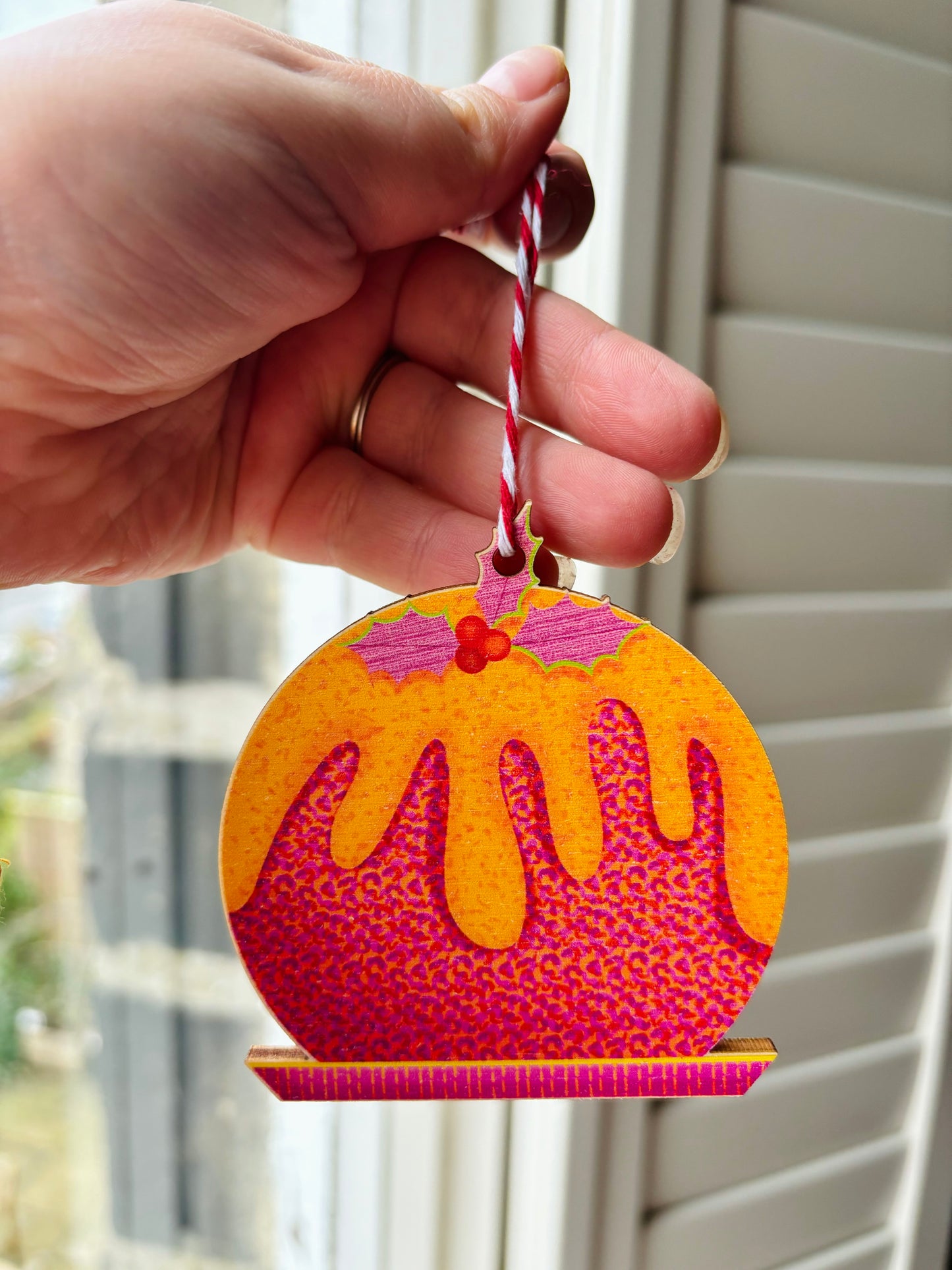 🍮 Pink Christmas Pudding Decoration