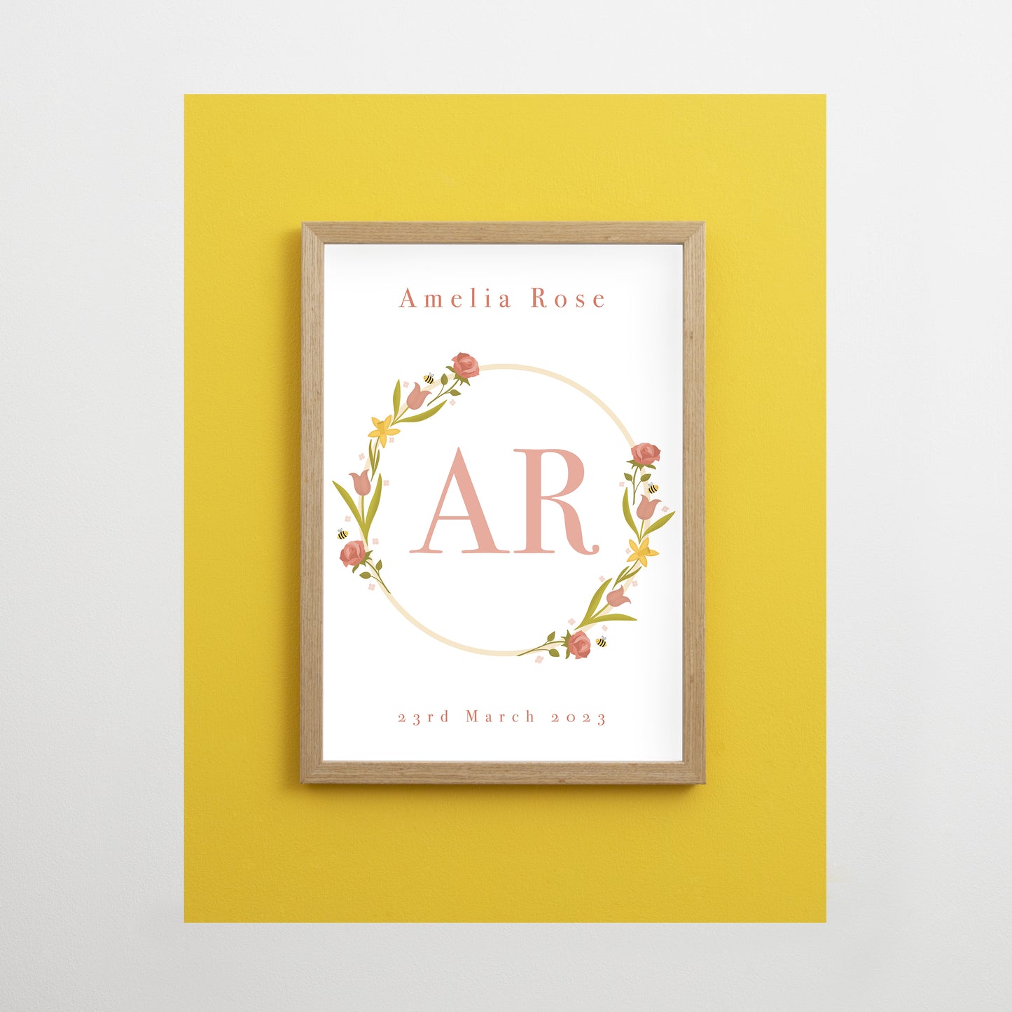Personalised spring flower print