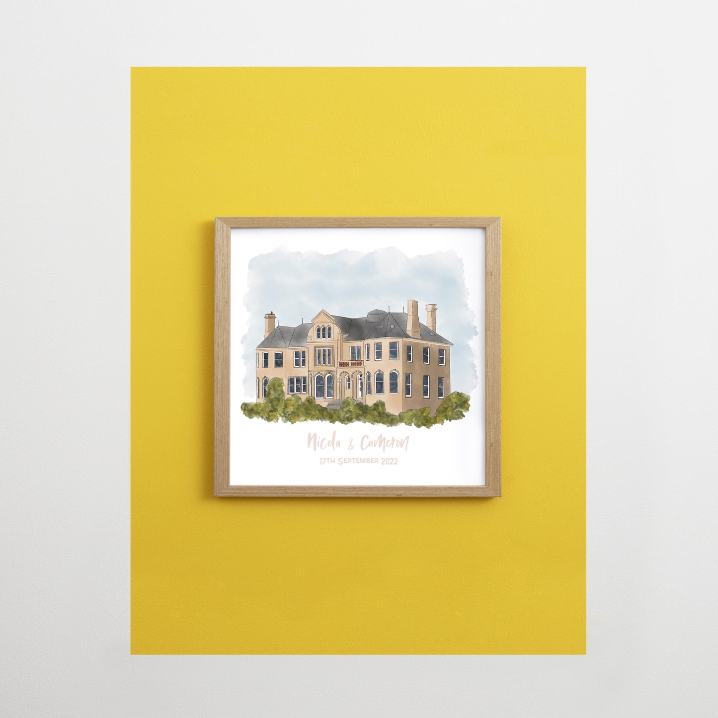 Watercolour Style Custom House Print