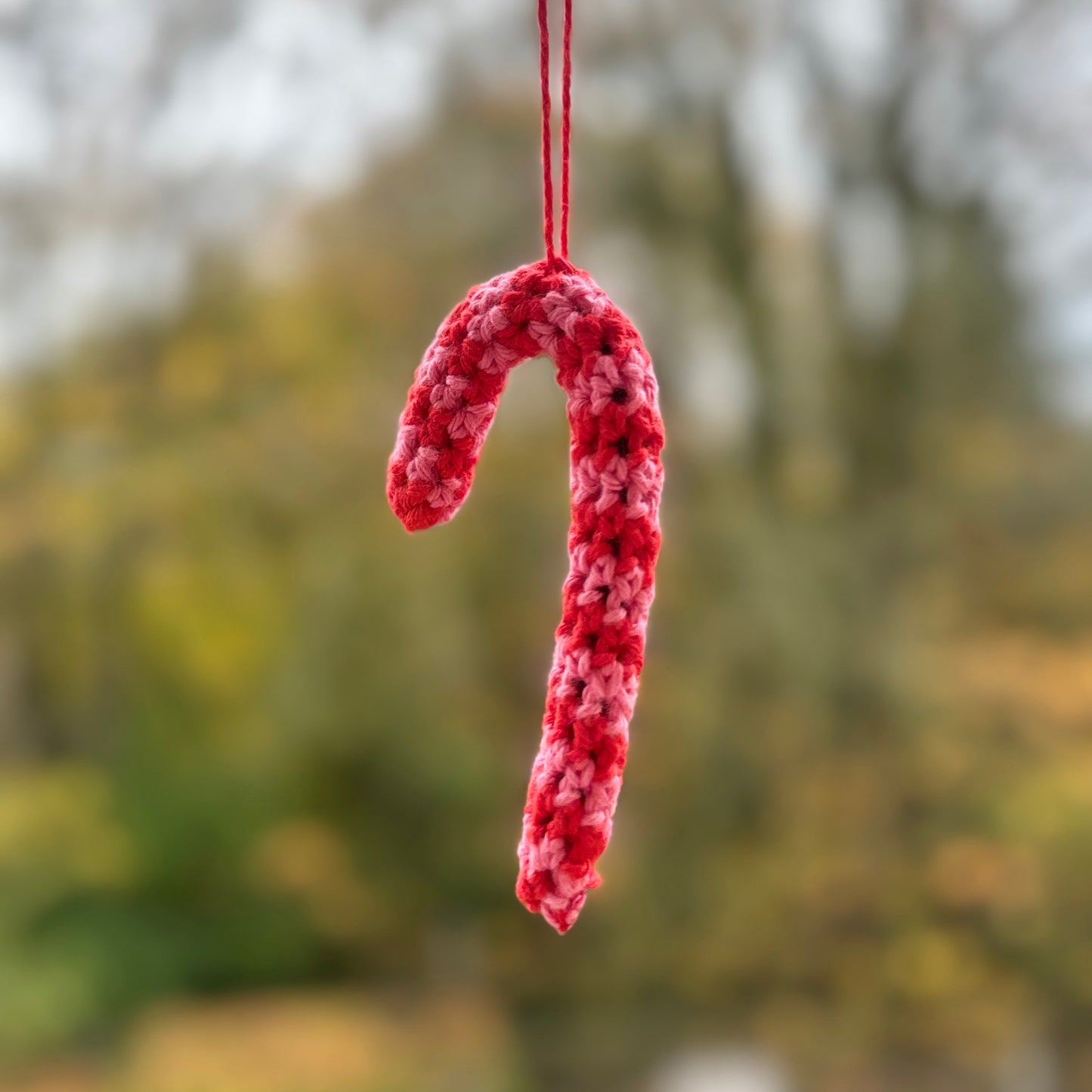 Crochet Candy Cane Decoration