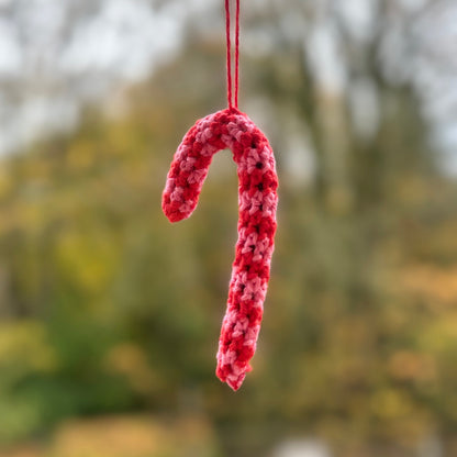 Crochet Candy Cane Decoration