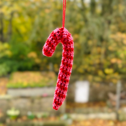 Crochet Candy Cane Decoration