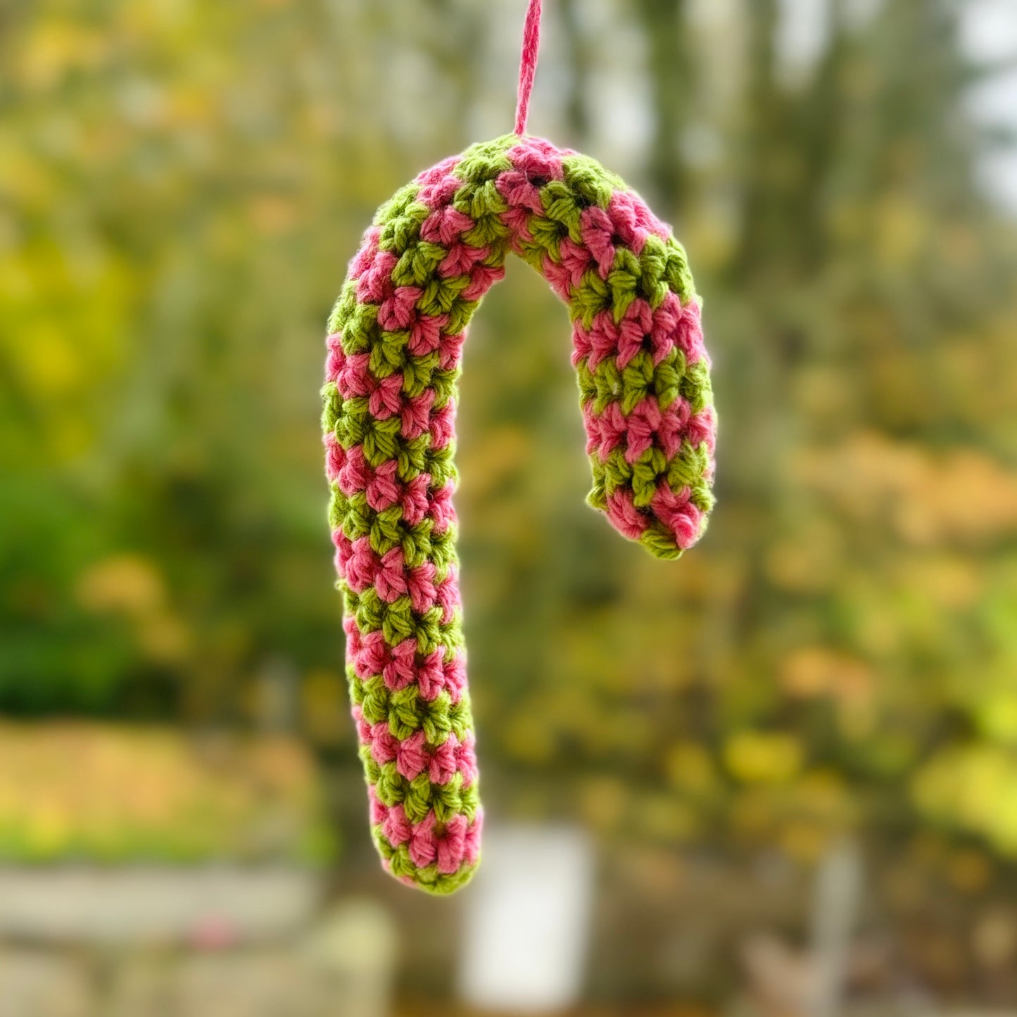 Crochet Candy Cane Decoration