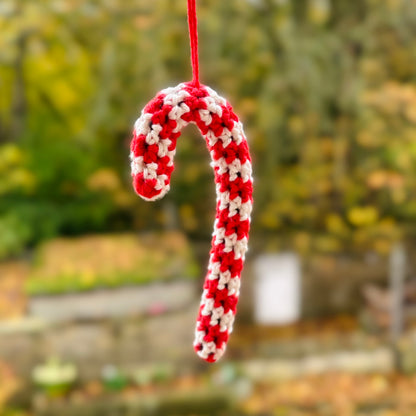 Crochet Candy Cane Decoration