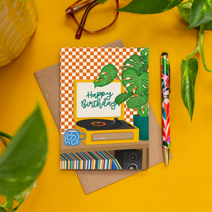 Record Player Birthday Card