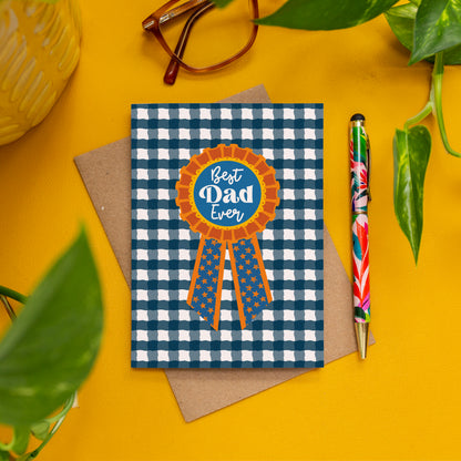 Best Dad Ever Rosette Card
