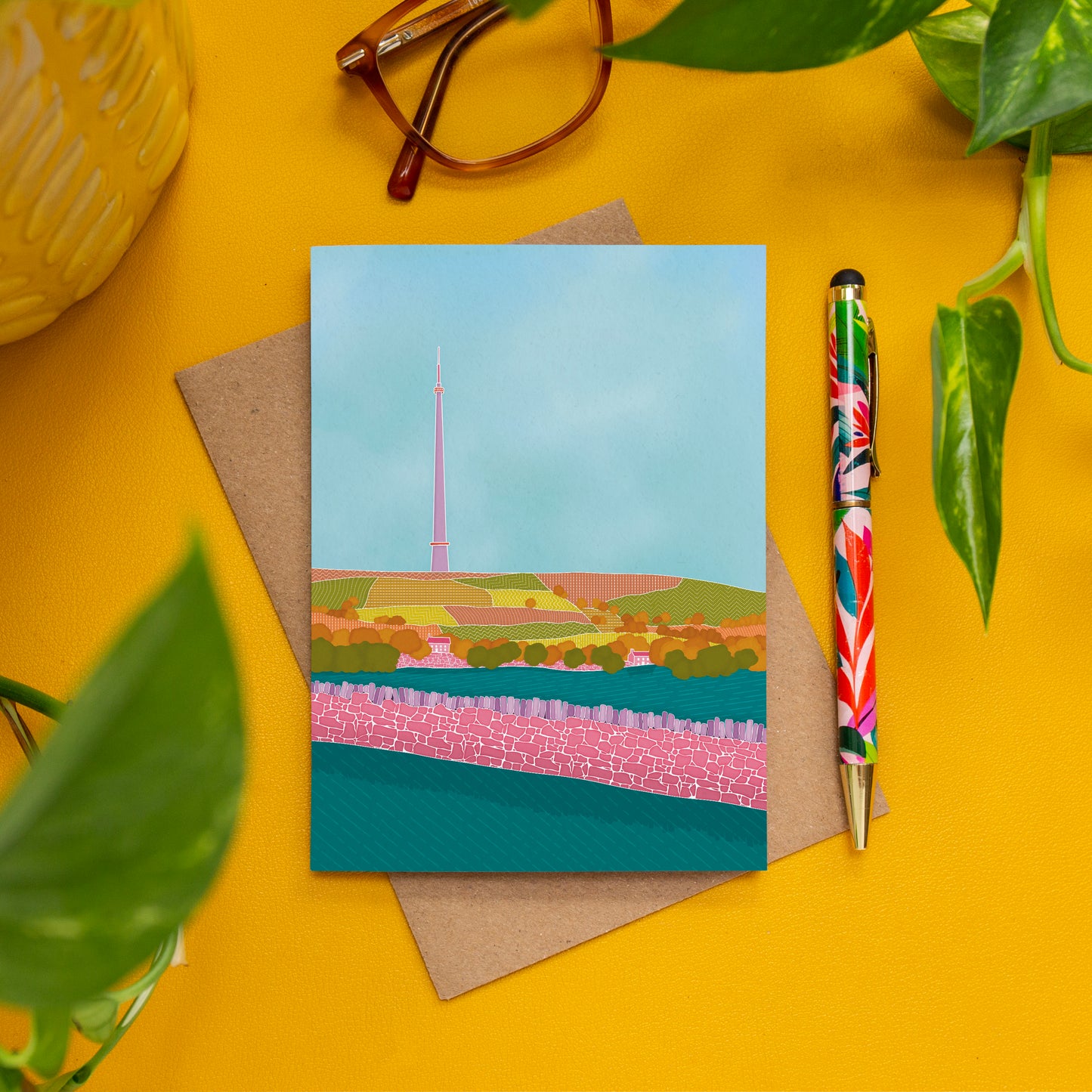 Emley Moor Mast Greetings Card