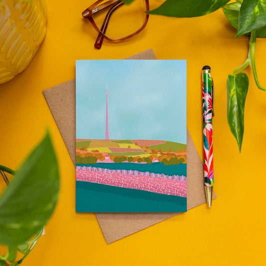 Emley Moor Mast Greetings Card
