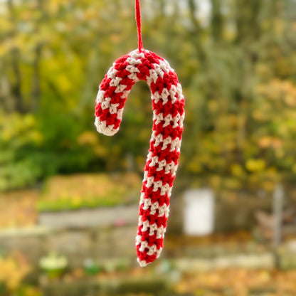 Crochet Candy Cane Decoration