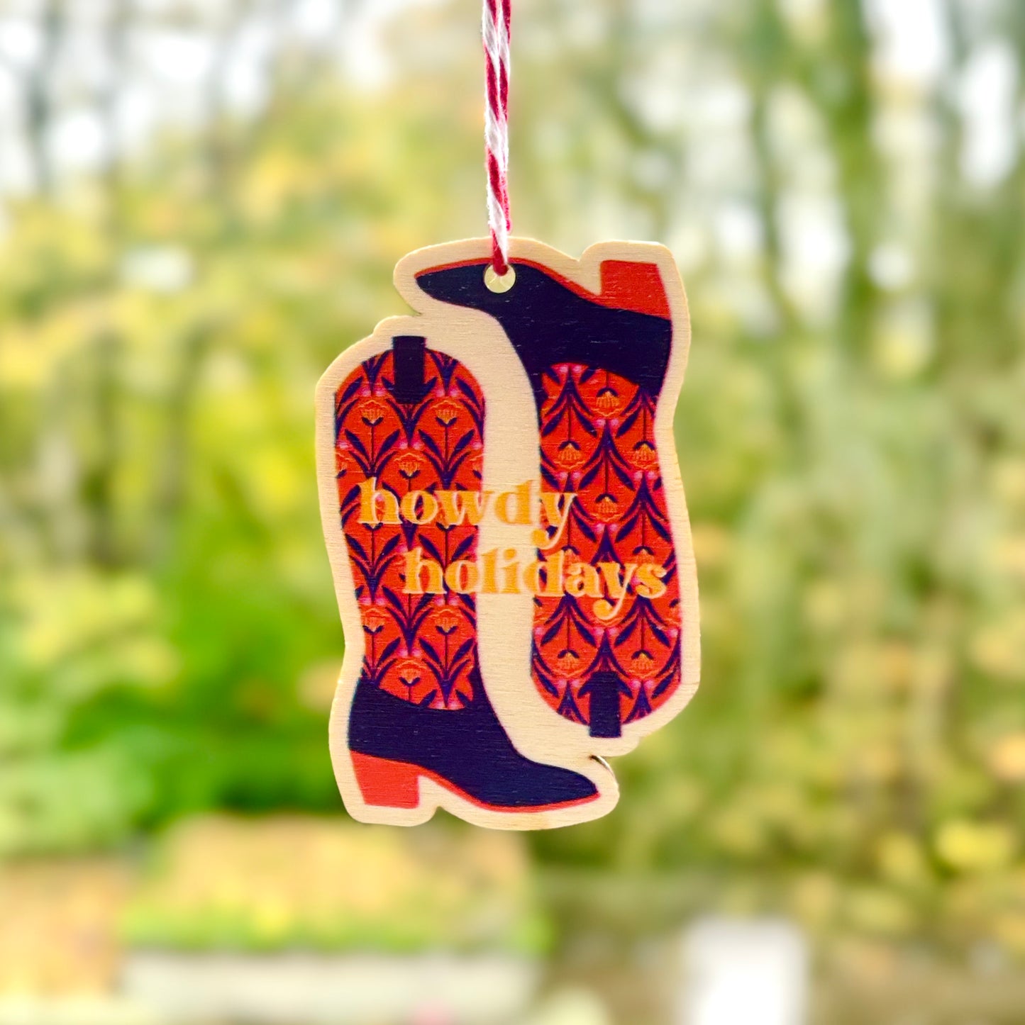 🤠 Howdy Holidays Cowgirl Boots Decoration