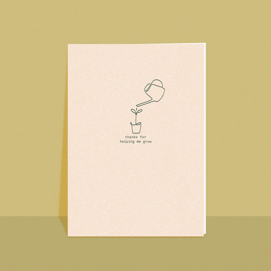 Minimal Thanks for helping me grow card