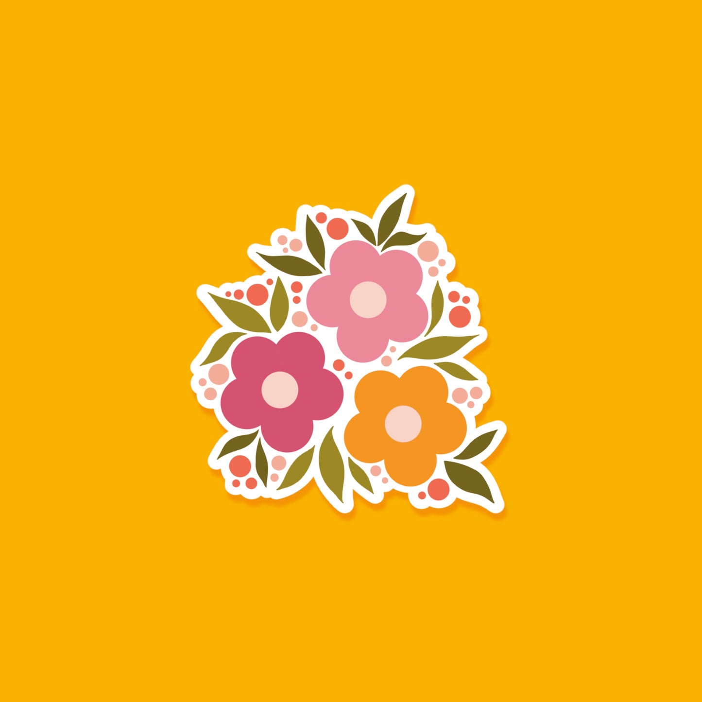 Retro floral Sticker