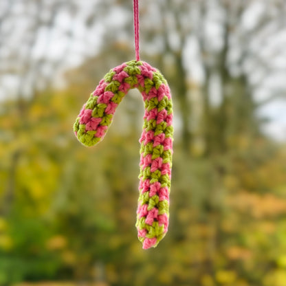 Crochet Candy Cane Decoration