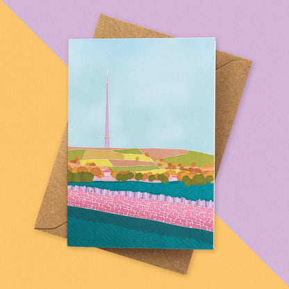 Emley Moor Mast Greetings Card