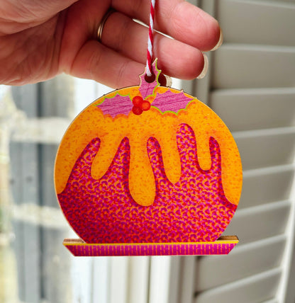 🍮 Pink Christmas Pudding Decoration