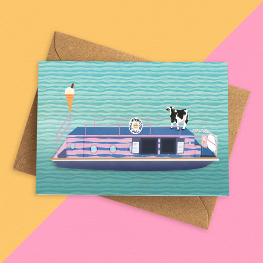 Full Moo Ice Cream Boat Card