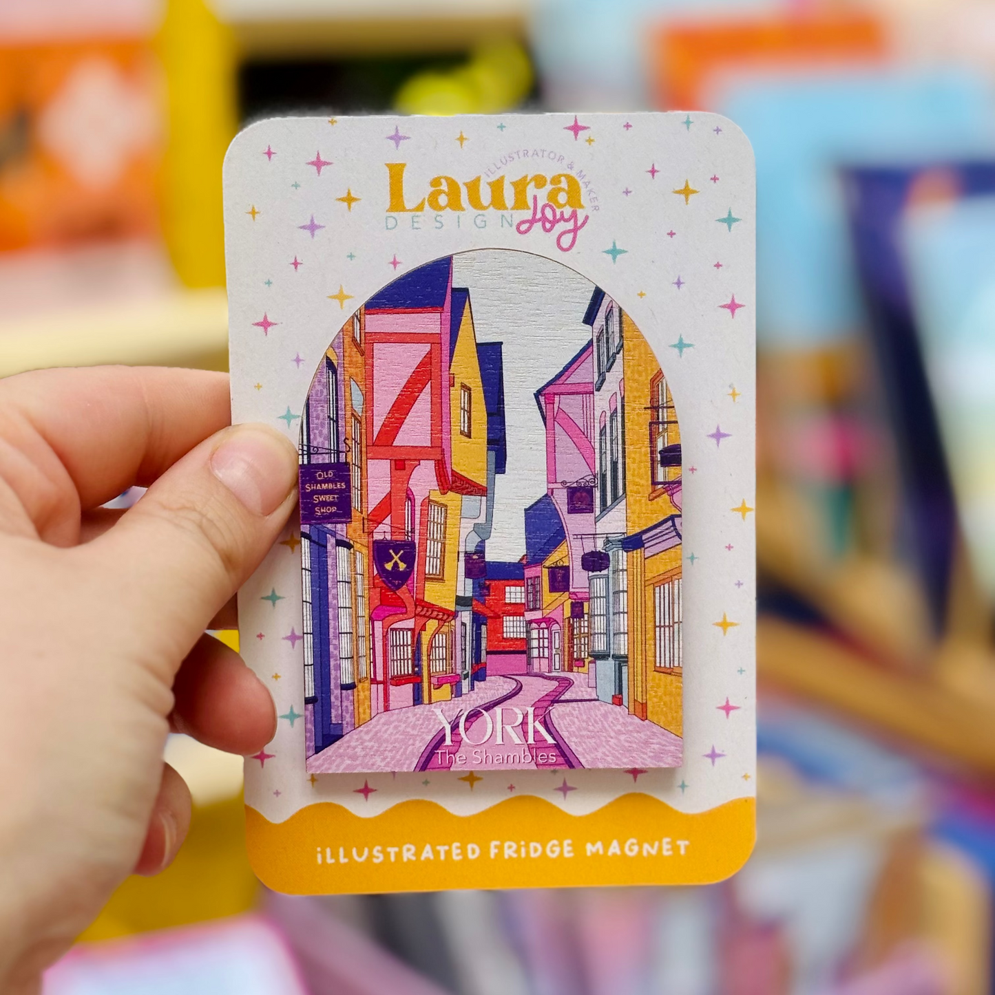 York Shambles Wooden Fridge Magnet | Colourful York Souvenir