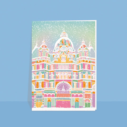 Snowy Leeds Kirkgate Market Card