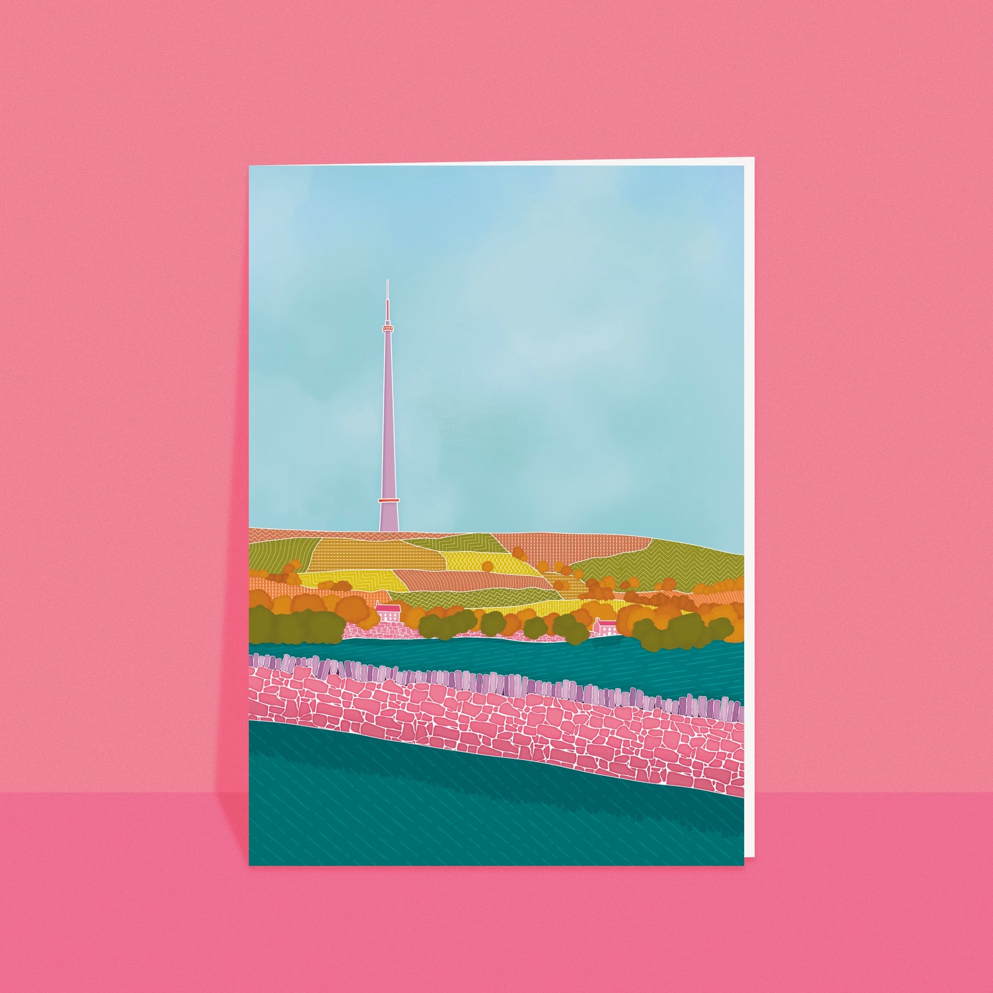 Emley Moor Mast Greetings Card