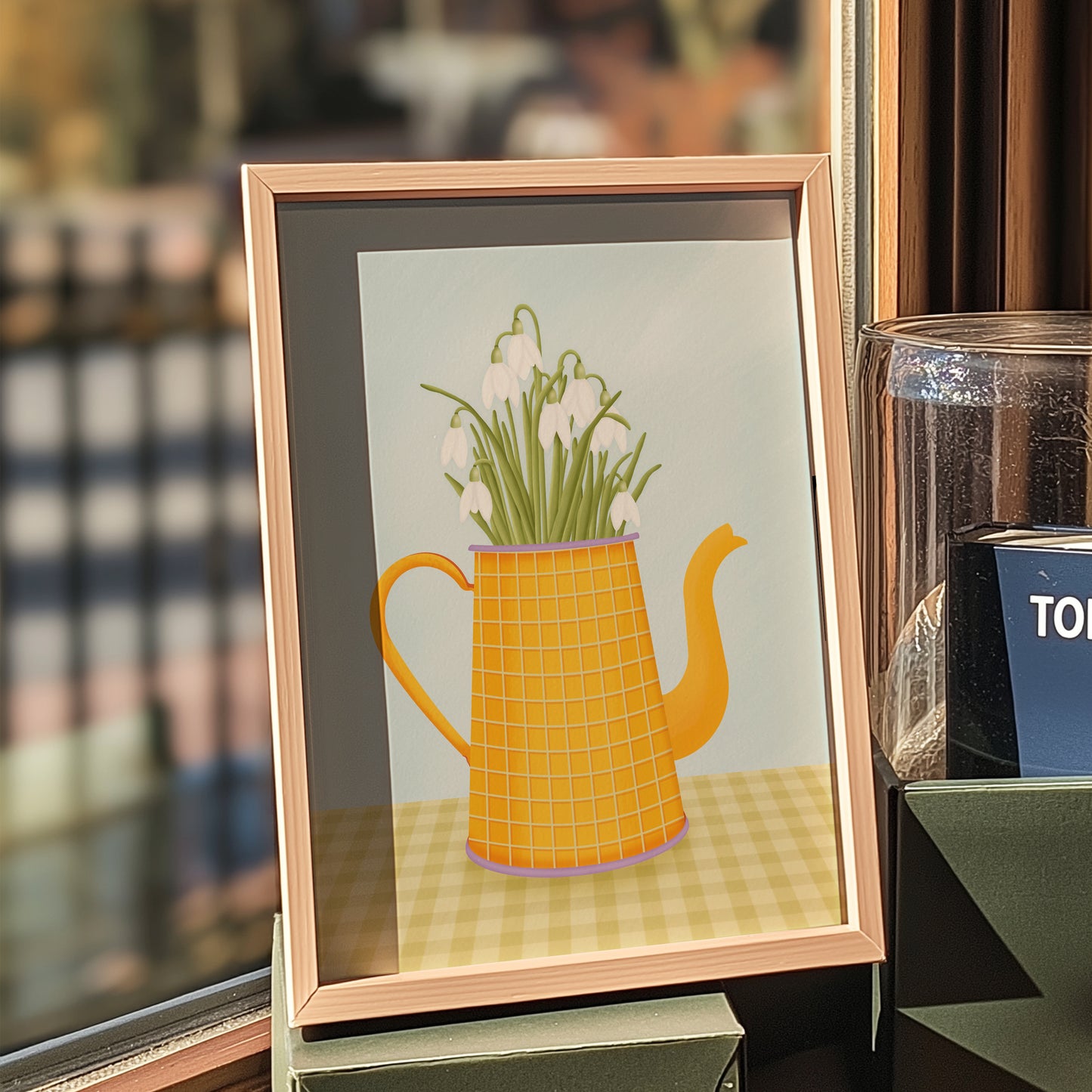 Snowdrops in a Teapot Illustration Print