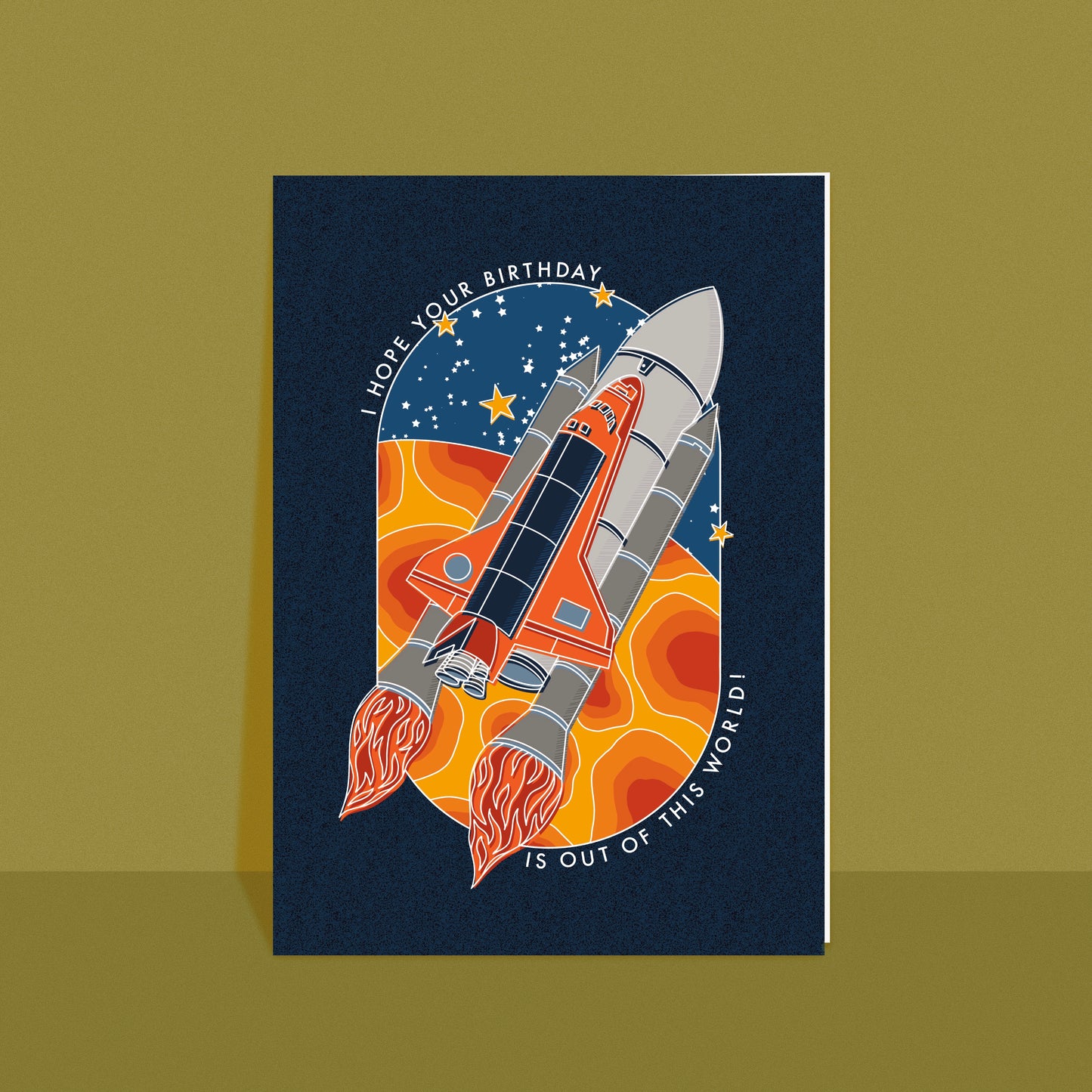 Space Rocket Birthday Card