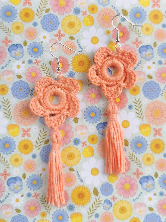 Spring Flower Crochet Earrings