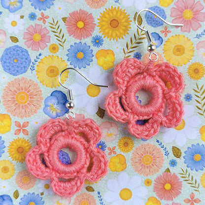 Spring Flower Crochet Earrings