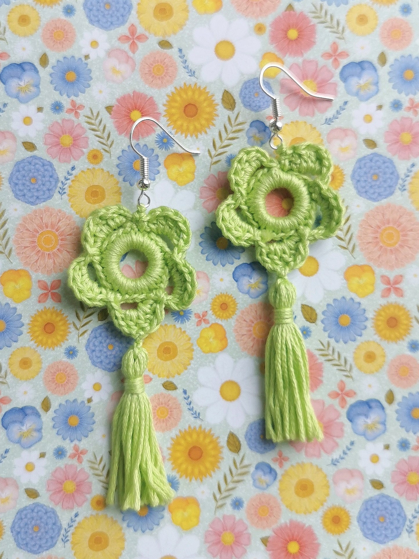 Spring Flower Crochet Earrings