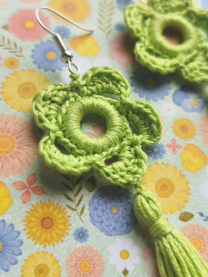 Spring Flower Crochet Earrings