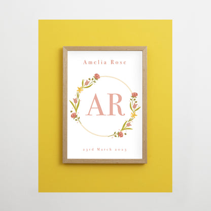 Personalised spring flower print